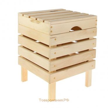Ящик для белья из дерева "Табурет-2", 40×40×52см, "Добропаровъ"