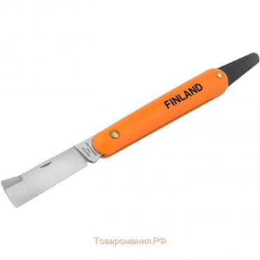 Нож садовый, 10 см, прививочный, с пластиковой ручкой, FINLAND