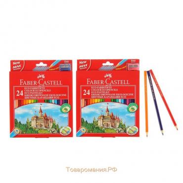 Карандаши 24 цвета Faber-Castell Eco «Замок» 1201 7/2.8, шестигранный корпус