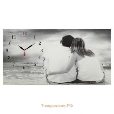 Часы-картина настенные, серия: Люди,"Влюбленная пара", 40 х 76 см