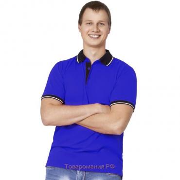 Рубашка мужская, размер 46, цвет синий/чёрный