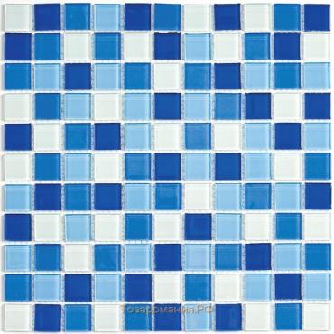 Мозаика стеклянная Bonaparte, Blue wave-3 300х300х4 мм