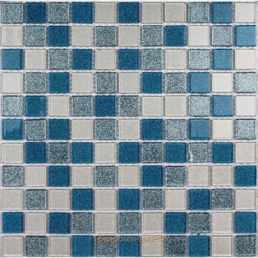 Мозаика стеклянная Bonaparte, Shine Blue 300х300х4 мм