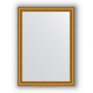 Зеркало в багетной раме - бусы золотые 46 мм, 52 х 72 см, Evoform