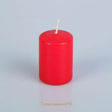 Свеча - цилиндр, 4х6 см, 9 ч, красный