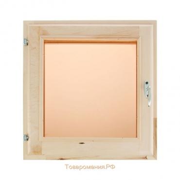 Окно, 60×60см, однокамерный стеклопакет, тонированное, с уплотнителем, из липы