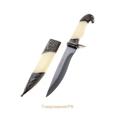 Сувенирный нож, белые вставки, рукоять в форме головы орла, 21 см