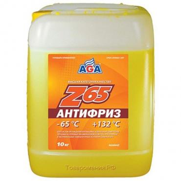 Антифриз AGA желтый -65С/+132С готовый 10 кг