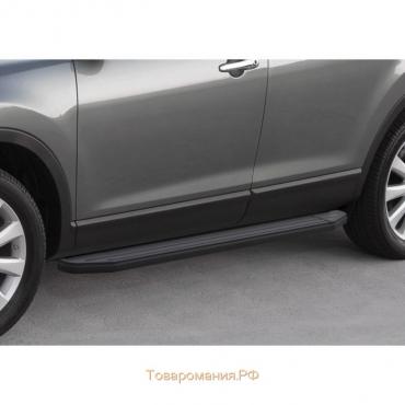 Пороги на автомобиль "Premium-Black" Rival для Audi Q7 II 2015-2020 2020-н.в., 193 см, 2 шт., алюминий, A193ALB.0304.1
