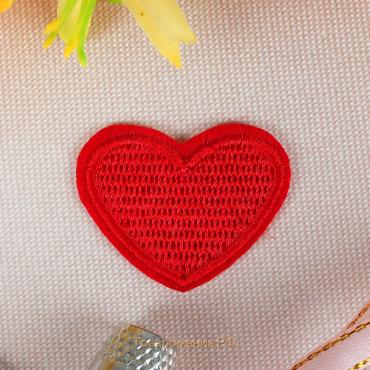 Термоаппликация «Сердце», 3 × 3 см, цвет красный