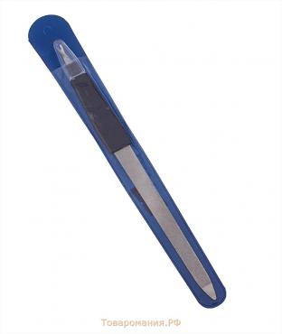 Пилка-триммер металлическая для ногтей, 19 см, с защитным колпачком, цвет чёрный