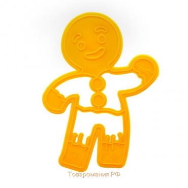 Форма для печенья «Пряничный человечек», вырубка, штамп, 11,5×8 см, цвет жёлтый