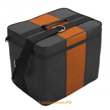 Автомобильная сумка, экокожа, чёрно-оранжевая