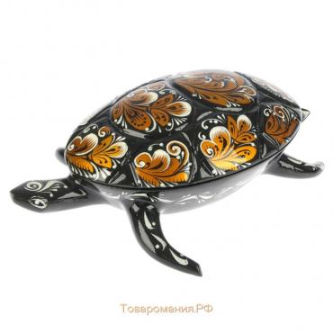 Шкатулка «Черепаха», 24×12 см, хохлома