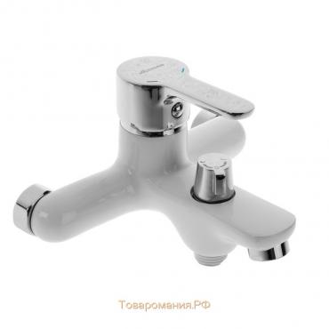 Cмеситель для ванны Accoona A6367G, однорычажный, с боковым дивертором, силумин, белый