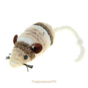 Мышь-погремушка махровая, 7 см, микс цветов