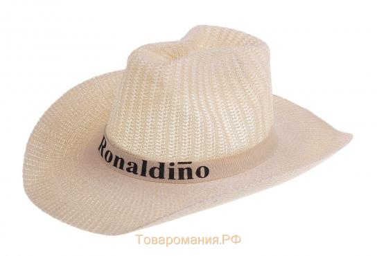 Шляпа ковбой плетеная Ronaldiho, цвета МИКС