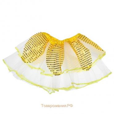 Карнавальная юбка «Цветочек», 2-х слойная, 4-6 лет, цвет жёлтый