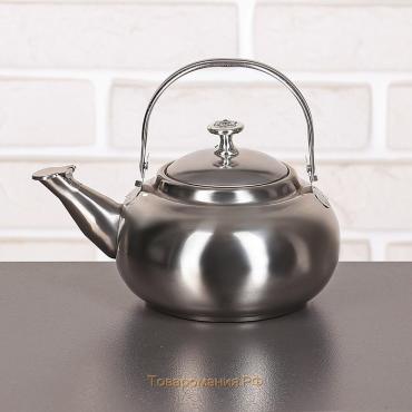 Чайник из нержавеющей стали «Гретель», 800 мл, металлическое сито, цвет хромированный
