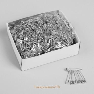 Булавки английские, 36 мм, 1000 шт, цвет серебряный