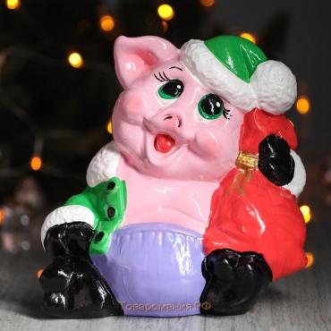 Копилка "Свинка Дед Мороз", символ года 2019