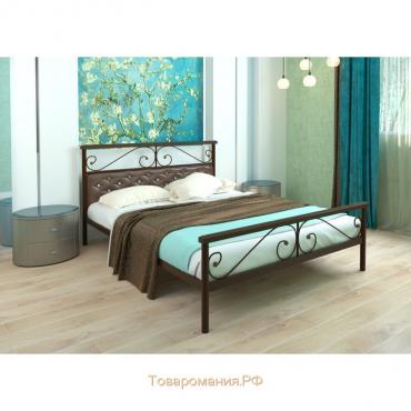 Кровать «Эсмиральда мягкая Плюс», 1400×2000 мм, металл, цвет коричневый