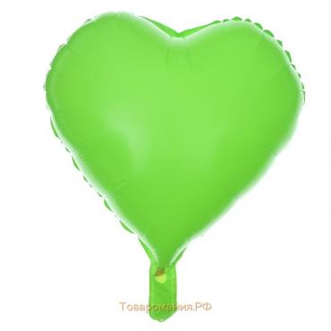 Шар полимерный 18" "Сердце неон", цвет зеленый
