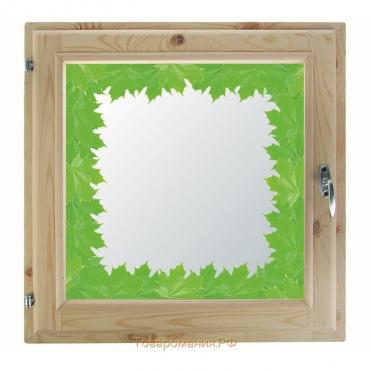 Окно 60х70 см, "Кленовые листья", однокамерный стеклопакет, уплотнитель, хвоя