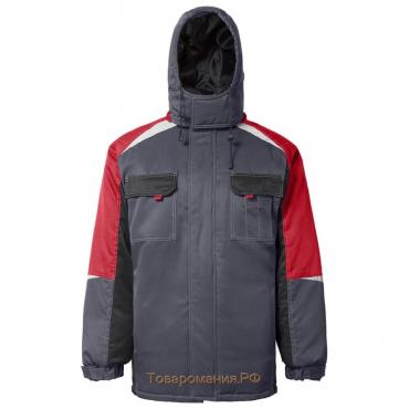 Куртка утеплённая «Таймыр», цвет серый/красный, размер 52-54/182-188