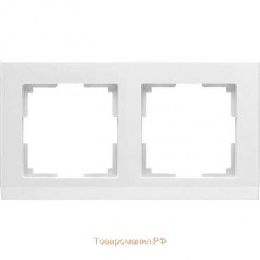 Рамка на 2 поста  WL04-Frame-02-white, цвет белый