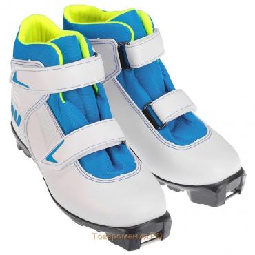 Ботинки лыжные TREK Snowrock SNS ИК, цвет белый, лого синий, размер 35