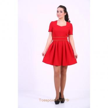 Платье женское, размер 48, цвет красный