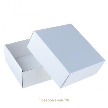 Коробка сборная без печати крышка-дно белая без окна 14,5 х 14,5 х 6 см