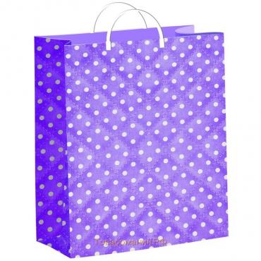 Пакет "Горошек на фиолетовом", мягкий пластик, 26х24 см, 140 мкм