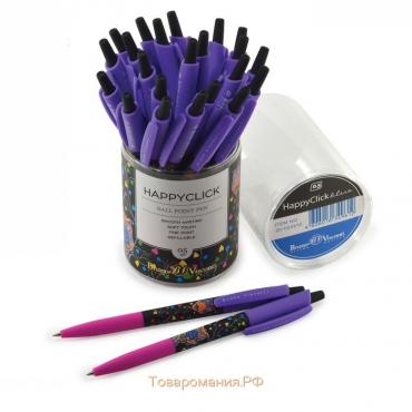 Ручка шариковая автоматическая HappyClick «Сова», узел 0.5 мм, синие чернила, матовый корпус Silk Touch