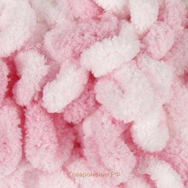 Пряжа "Puffy color" 100 % микрополиэстер 9м/100г  (5863 розово-белый)