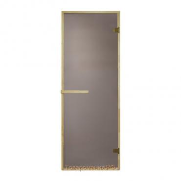 Дверь для бани и сауны «Сатин», размер коробки 190 × 70 см, 2 петли, 6 мм