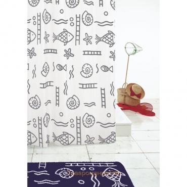 Штора для ванных комнат Neptun, цвет серый/серебряный, 180x200 см