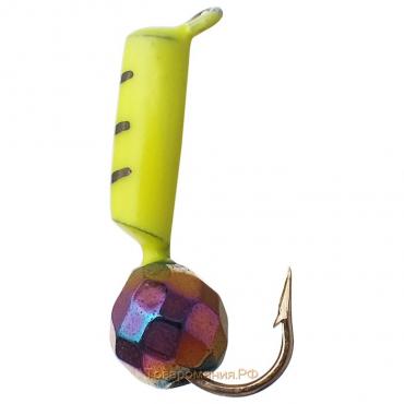 Мормышка "Столбик", вес 0.5 г, d=2 мм, с гран. шариком "Хамелеон" (лимонный) 467