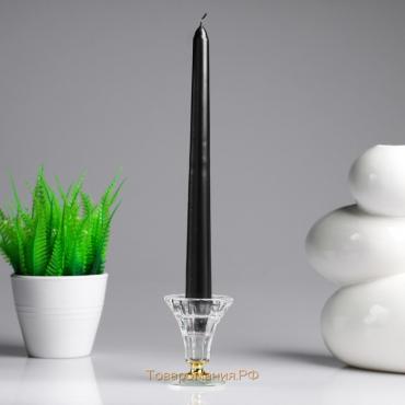 Свеча античная, 2,3х 25  см, лакированная  , черный металлик