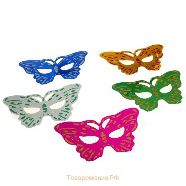 Карнавальная маска "Бабочка", (набор 6 шт) цвета МИКС