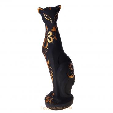 Сувенир "Кошка Багира" большая, с росписью, черная