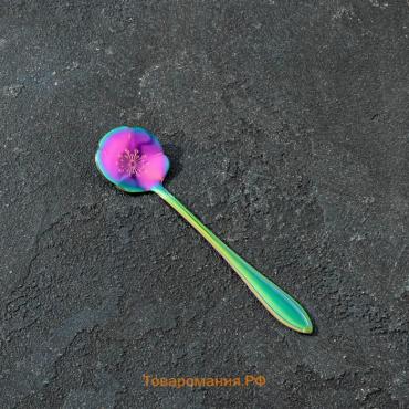 Ложка десертная Magistro «Цветок», длина 12,5 см, цвет хамелеон