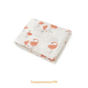 Пеленка муслиновая «Фламинго», размер 110х120 см цвет терракотовый
