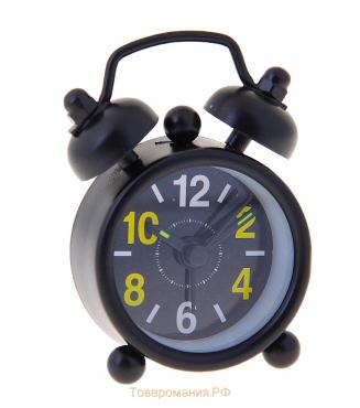 Часы - будильник настольные "Классика", дискретный ход, циферблат d-4 см, 6.5 х 4.5 см, LR44