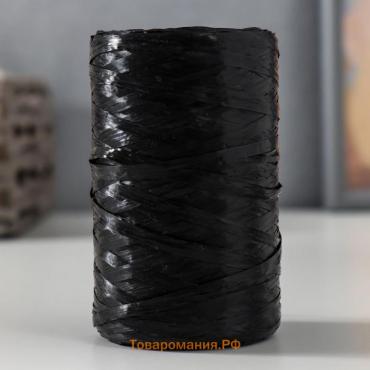 Пряжа "Для вязания мочалок" 100% полипропилен 400м/100±10 гр в форме цилиндра (черный)
