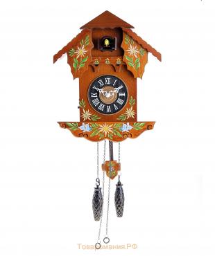 Часы настенные с кукушкой, серия: Детские, "Домик расписной", 29х34.5 см