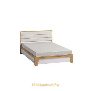 Кровать Люкс «Айрис 306», 2000 × 1800 мм, без основания, цвет белый / дуб золотистый