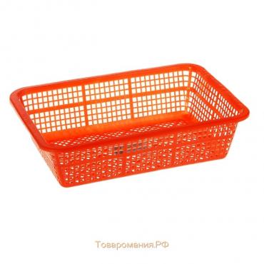 Корзинка пластиковая для хранения «Сеточка», 21,5×15×5 см, цвет оранжевый