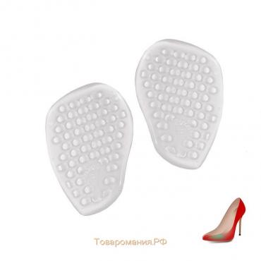 Полустельки для обуви, с протектором, силиконовые, 9,5 × 6,3 см, пара, цвет прозрачный